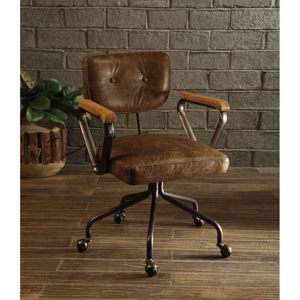 Deshong genuine discount leather task chair