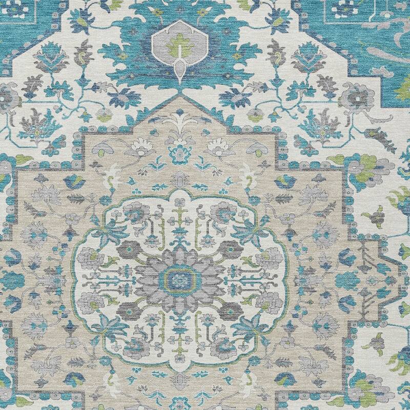 HomeRoots Oriental Traditional Rectangle Outdoor Rug