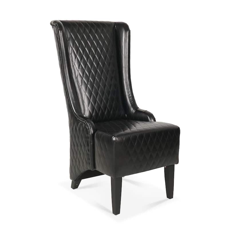 Black 23.03" High Back Accent Chair with Solid Frame
