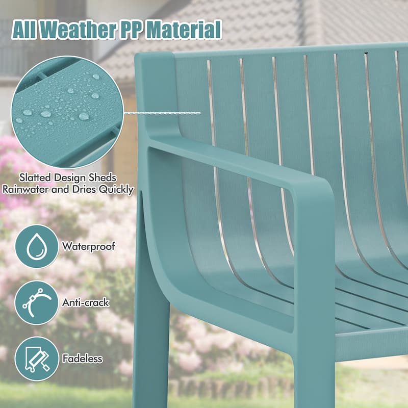 Costway Patio Chairs Set of 2/4 Weather-resistant Plastic Outdoor