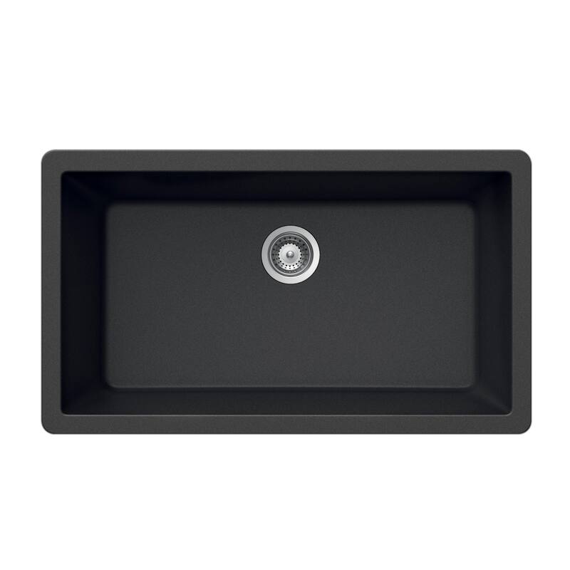 Houzer V-300U Quartztone 33" Undermount Single Basin Granite Composite - Midnite