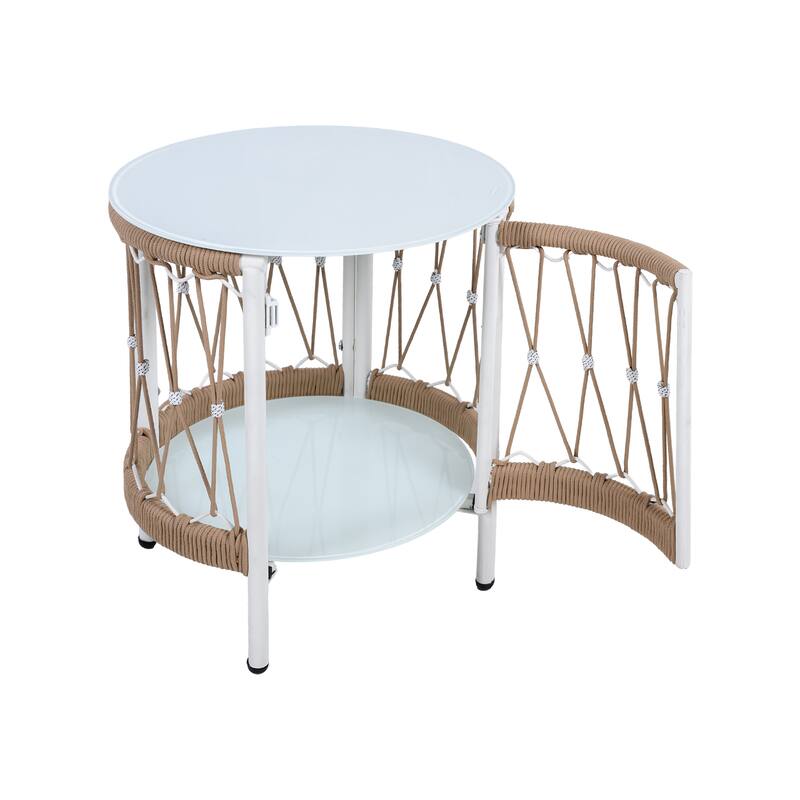 Christopher Knight Home - Aurelius 3-Piece Bohemian Steel Outdoor Chat Set