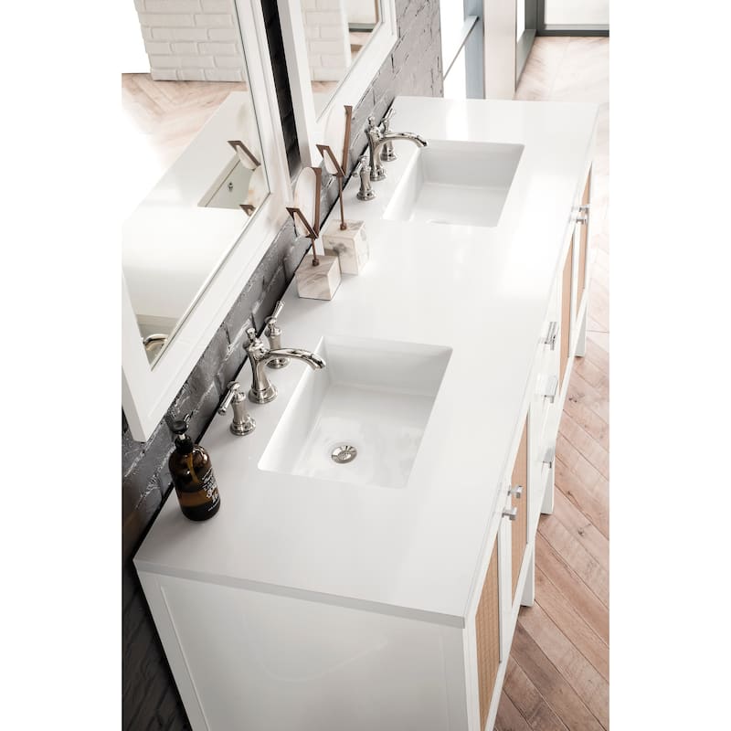 James Martin Vanities Addison 72" Double Vanity, Glossy White