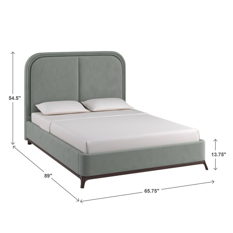 Tremont Curved LED Upholstered Platform Bed with Under-Bed Lighting by iNSPIRE Q Modern