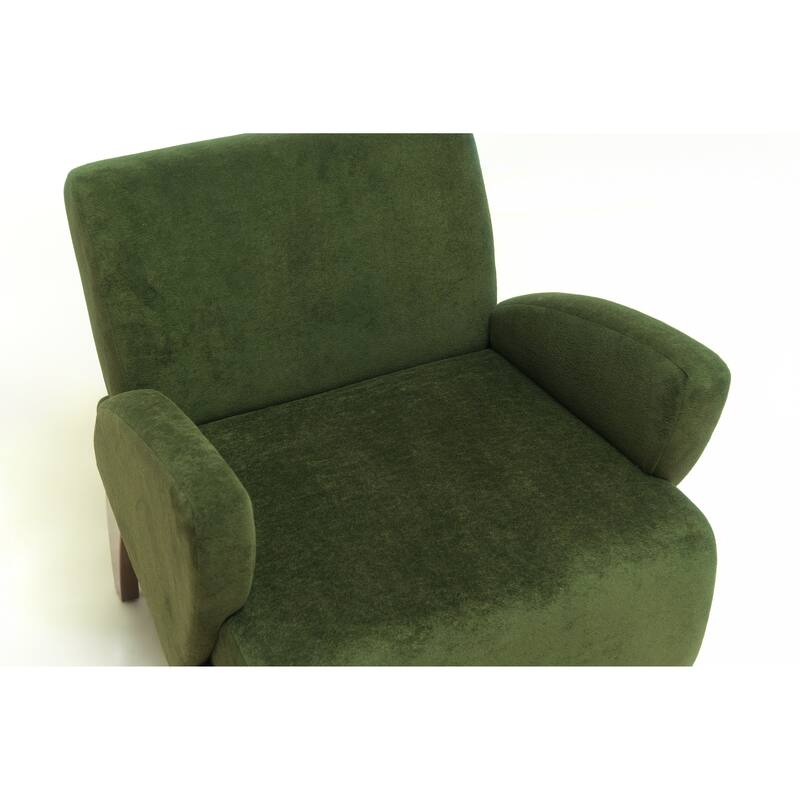 Christopher Knight Home - Velvet Upholstered Accent Lounge Chair with Birch Wood Legs