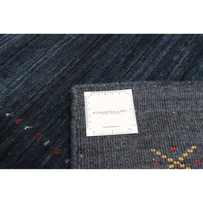 ECARPETGALLERY Hand Loomed Kashkuli Gabbeh Dark Navy Wool Rug - 3'1 x 4'8