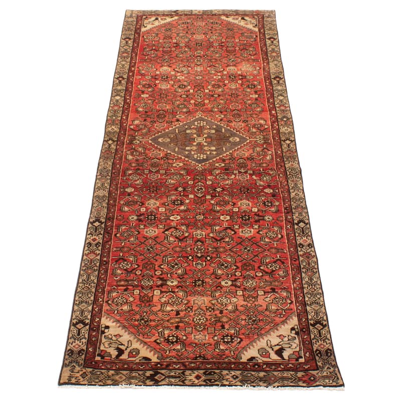 ECARPETGALLERY Hand-knotted Andelz Red Wool Rug - 3'3 x 9'11