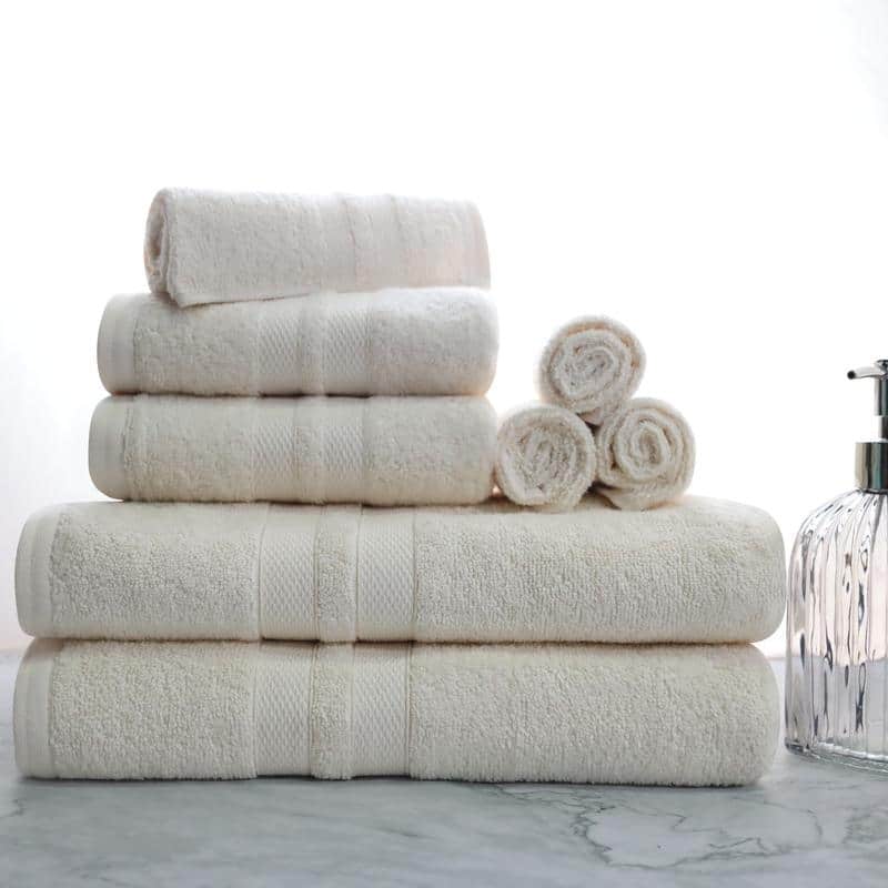 Blue Nile Mills Geneva Cotton Solid 8 Piece Towel Set - N/A - Ivory