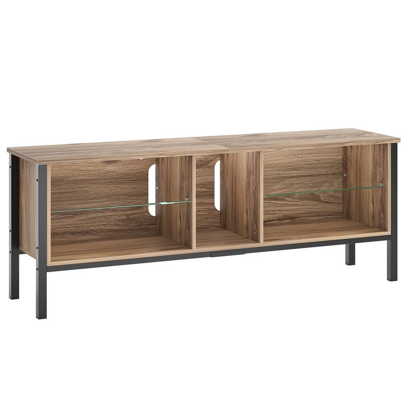 LED Entertainment Center with Shelves Gaming TV Stand for 70 inch TVs - 62 inches
