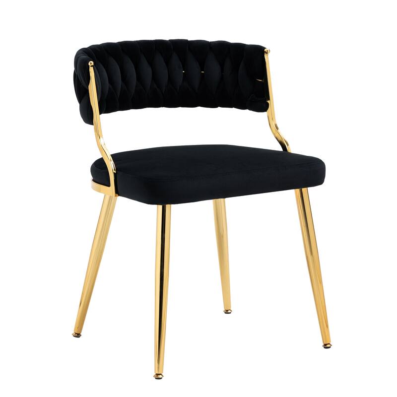 Modern Velvet Dining Chairs Set of 2 - Black 2Set