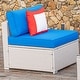 preview thumbnail 19 of 22, COSIEST Outdoor Wicker Patio Sectional Wicker Armless Chair With Pillow Brilliant Blue