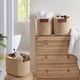 preview thumbnail 9 of 48, 3 Pack Woven Cotton Rope Shelf Storage Basket with Leather Handles, Baby Nursery Storage Bin Organizers, Closet Shelf Storage