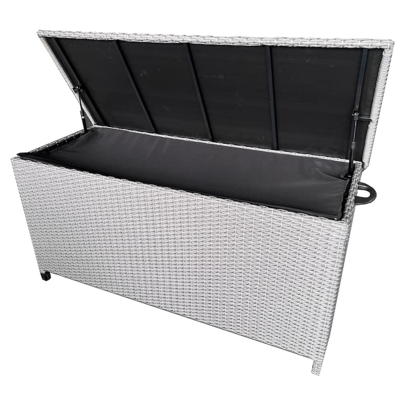 Portable Rattan Outdoor Storage Box Patio Cushion Storage 150 Gallon - 55 "L x 23.5 "W x 31.5 "H