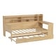 preview thumbnail 5 of 11, Wooden Twin Size Daybed with Storage Shelves, Twin Trundle and Desk, Natural