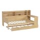 preview thumbnail 21 of 27, Wooden Twin Size Daybed with Storage Shelves, Twin Trundle and Desk