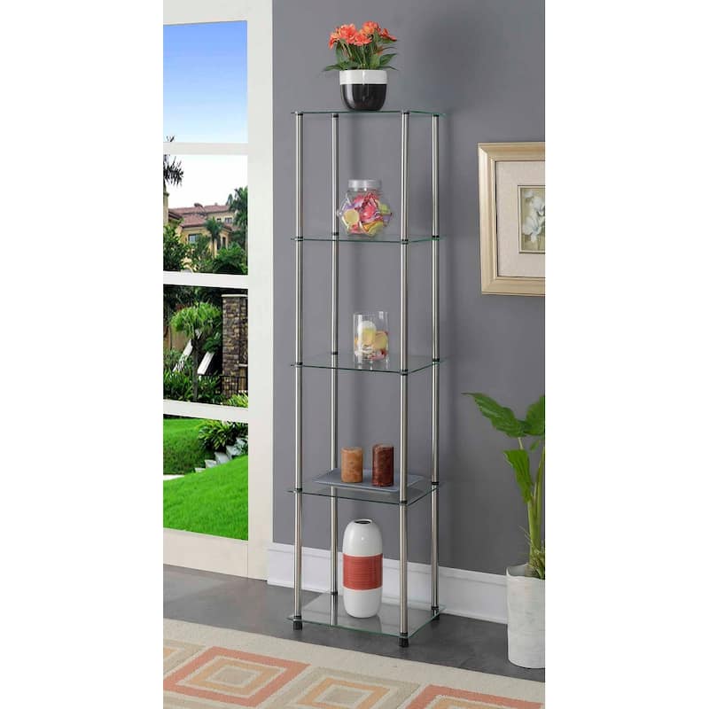 Convenience Concepts Designs2Go Classic Glass 5 Tier Tower - Clear