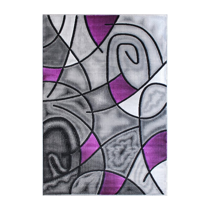 Modern Olefin Accent Area Rug - Abstract Pattern