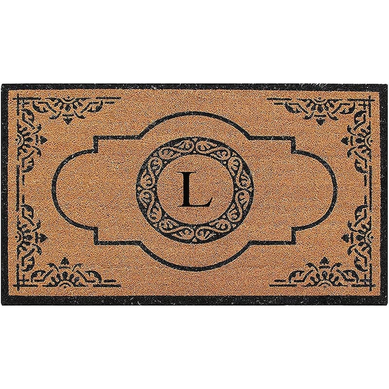 A1HC Abrilina Hand Crafted Heavy Duty Outdoor Monogram Doormat 36"X72" - L