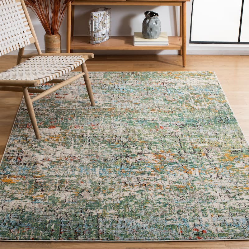 SAFAVIEH Madison Loane Modern Abstract Rug - 6' x 9' - Green/Turquoise - Rectangle