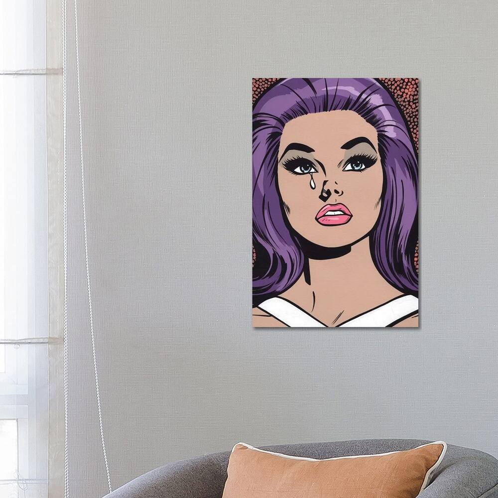 iCanvas "Purple Sad Girl" by Allyson Gutchell Canvas Print