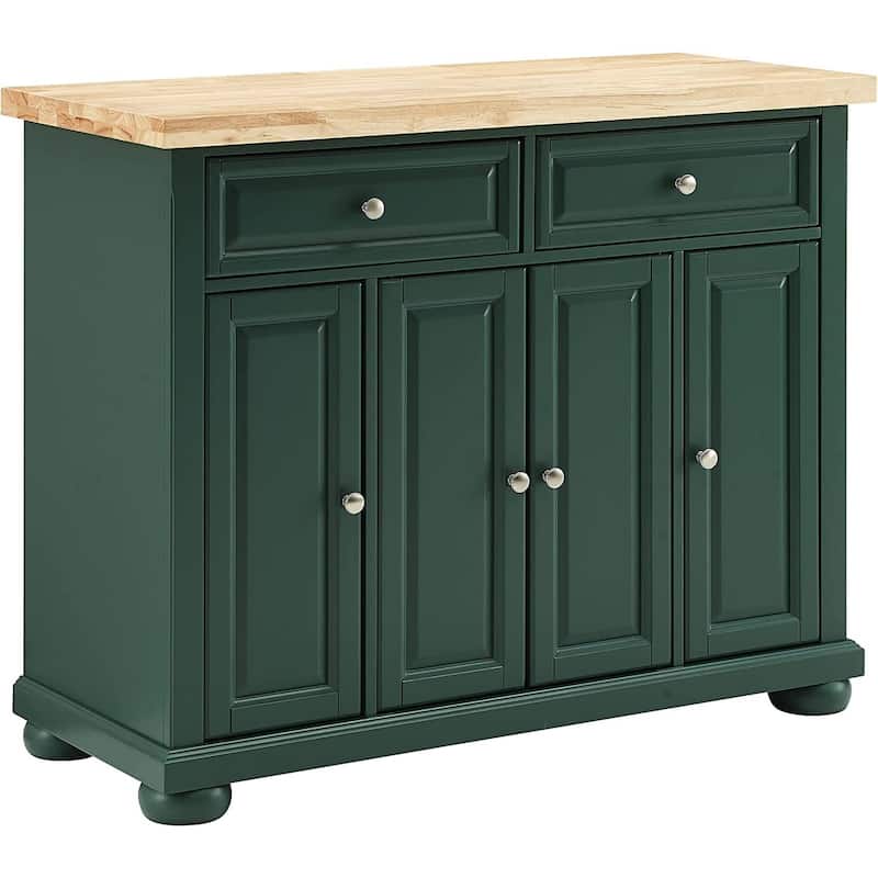 Kitchen Island Cart with Storage & Wheels - Rolling Kitchen Workstation for Food Prep & Serving
