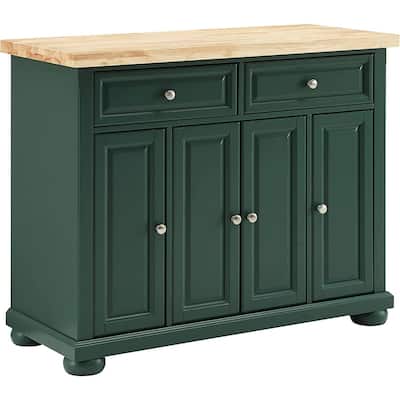 Kitchen Island Cart with Storage & Wheels - Rolling Kitchen Workstation for Food Prep & Serving