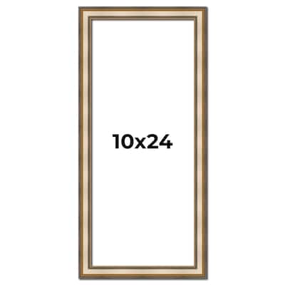 10x24 Frame Gold Solid Wood Shadow Box Width 1.5 Inches | Interior Frame Depth 2 3/8 Inches