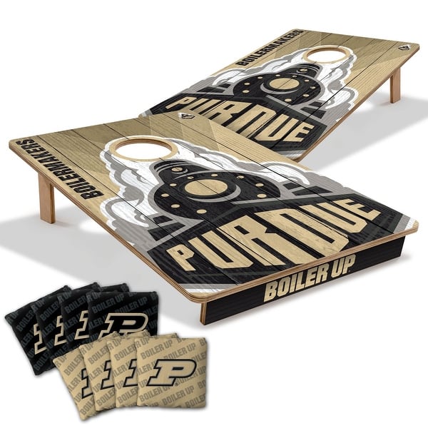 slide 2 of 7, Purdue Boilermakers NCAA Tailgate Cornhole Board Set Include Carrying Case