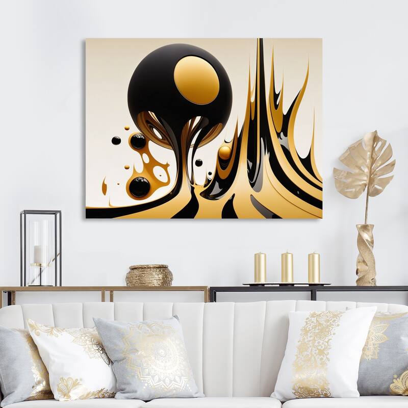 Designart 'Rising Gold II' Modern Geometric Metal Wall Art