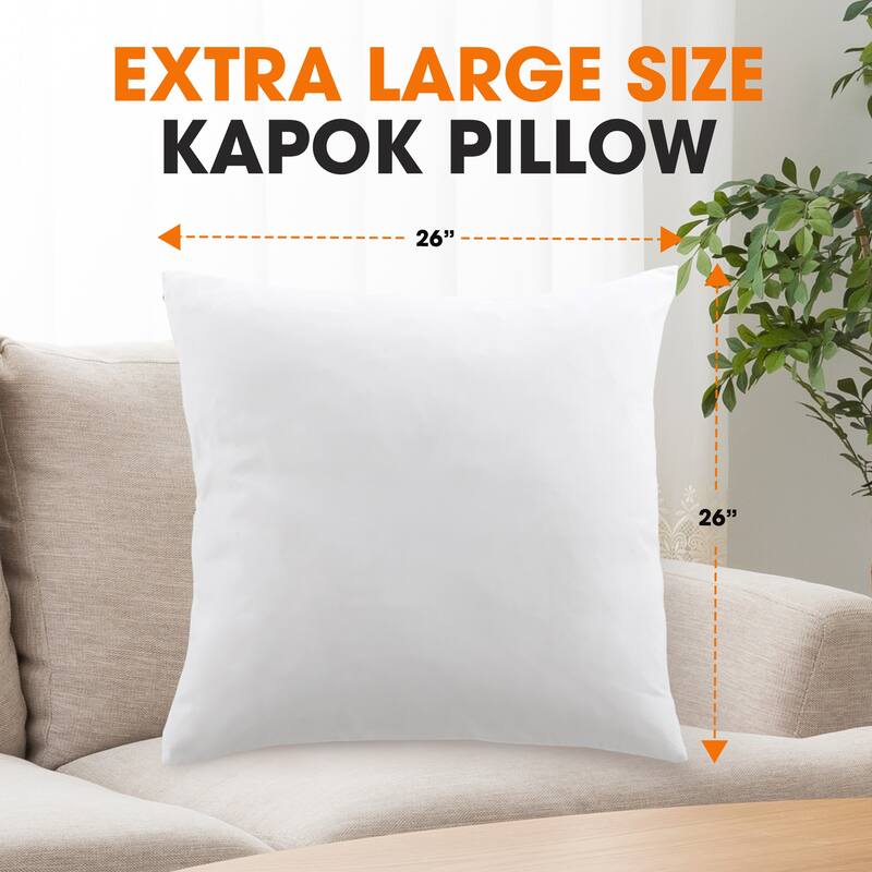Cheer Collection Set of 2 Natural Kapok Fiber Throw Pillows