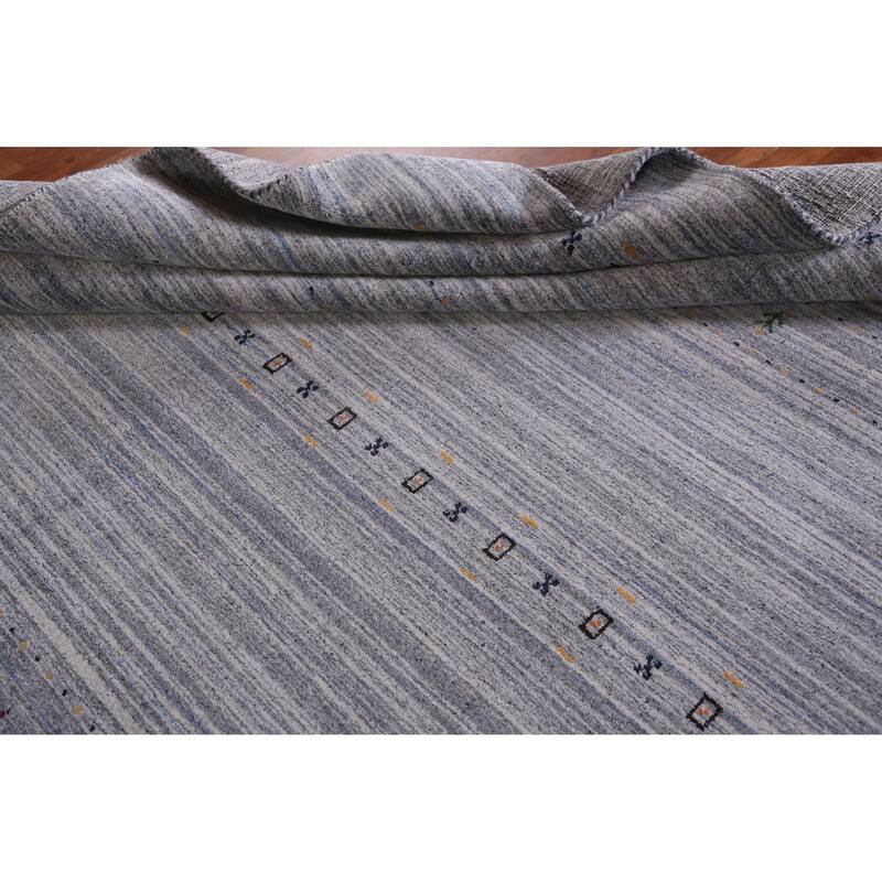 Hand Knotted Oriental 100% Wool Carpet Tribal Tribal Multi-Colored Gabbeh Area Rug - 9' 8'' X 7' 10''