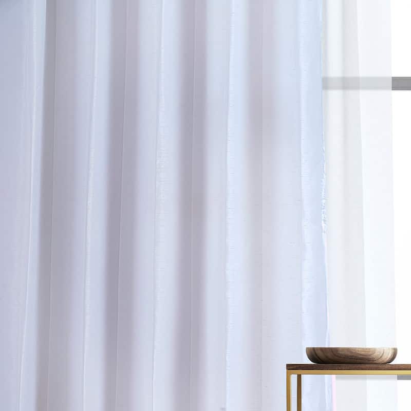 Exclusive Fabrics Ice Vintage Textured Faux Dupioni Room Darkening Silk Curtains (1 Panel)