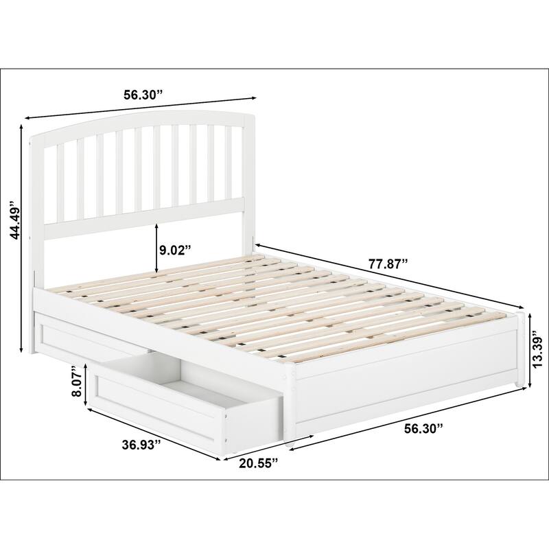 Lucia Platform Bed with Panel Footboard and Storage Drawers