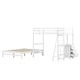 preview thumbnail 6 of 12, Twin over Full Bunk Kids Bed Frame with Built-in Desk, Three Drawers, and Solid Pine Construction, Easy to Assemble, White