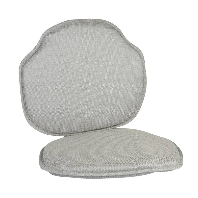 Klear Vu Gripper Omega Windsor Dining Chair Cushion Set - Set of 2 - Grey