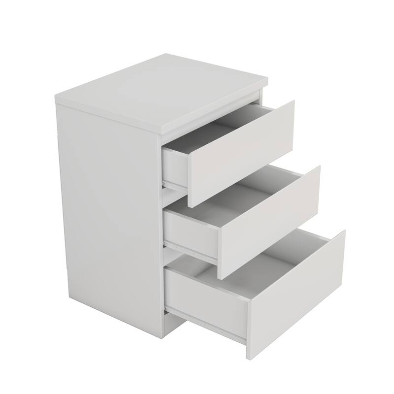 19.7-Inch Nightstand with 3 Drawers, Beside Table with Drawers Handle Free Design,Thickened Top Plate,for Bedroom,Living Room