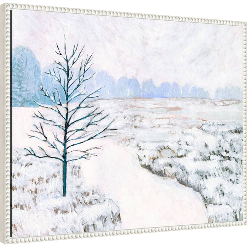 Frozen River Study I by Victoria Borges (28 x 23 in.), Framed Canvas Wall Art Print - Sylvie Beaded White