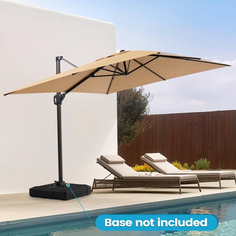 11 x 9 FT Rectangle Outdoor Premium Patio Cantilever Offset Umbrella