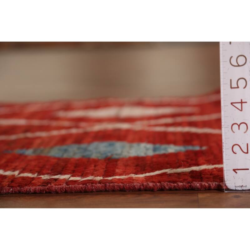 Geometric Moroccan Oriental Runner Rug Handmade Wool Carpet - 2'9" x 9'8"