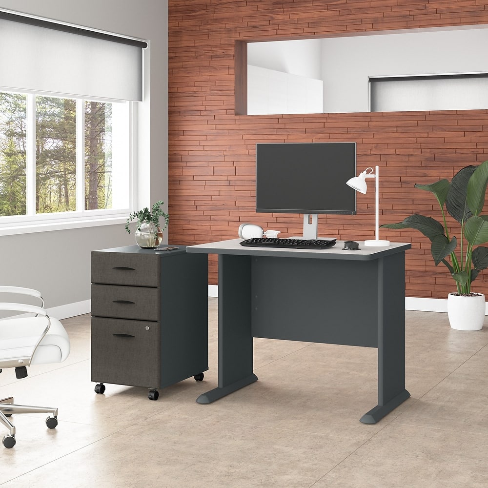 Series A 36W Desk with Mobile File Cabinet by Bush Business Furniture