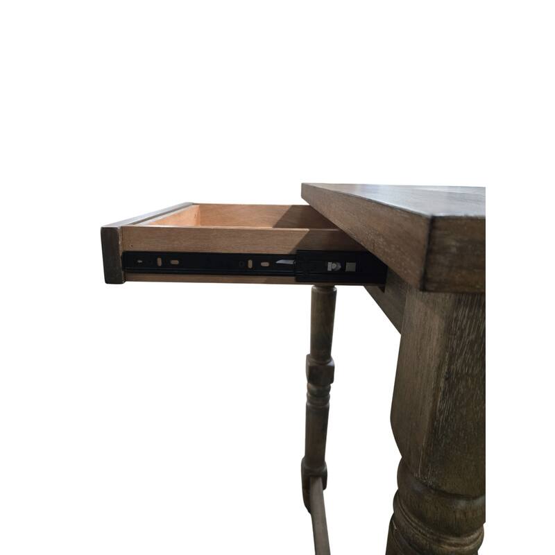 2-Drawer Solid Rectangular Bar Table - 54" - Walnut Brown