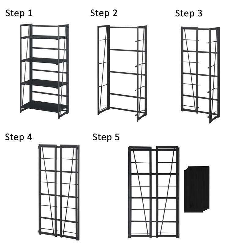 Convenience Concepts Xtra Folding 4 Tier Bookshelf