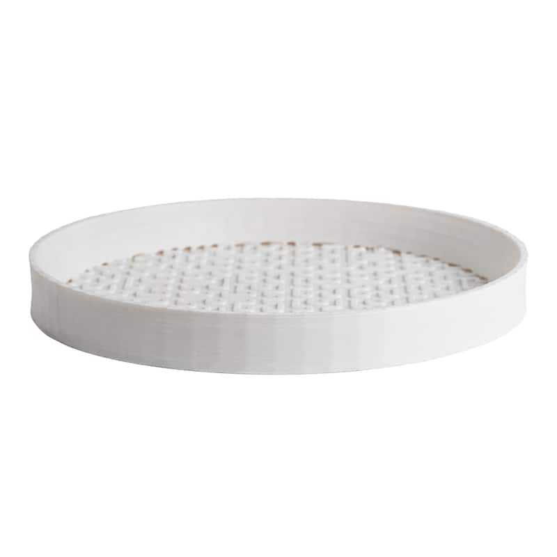 happimess Drew 8.4" Modern Geometric Indoor Eco-Friendly 3D Printed Plant Saucer - 8.4" - Chalk