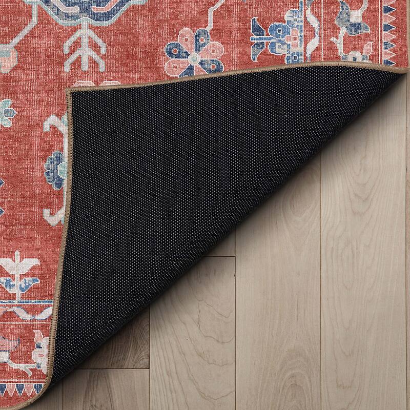 Well Woven Apollo Serapi Delhi Floral Medallion Low Pile Easy Care Rug