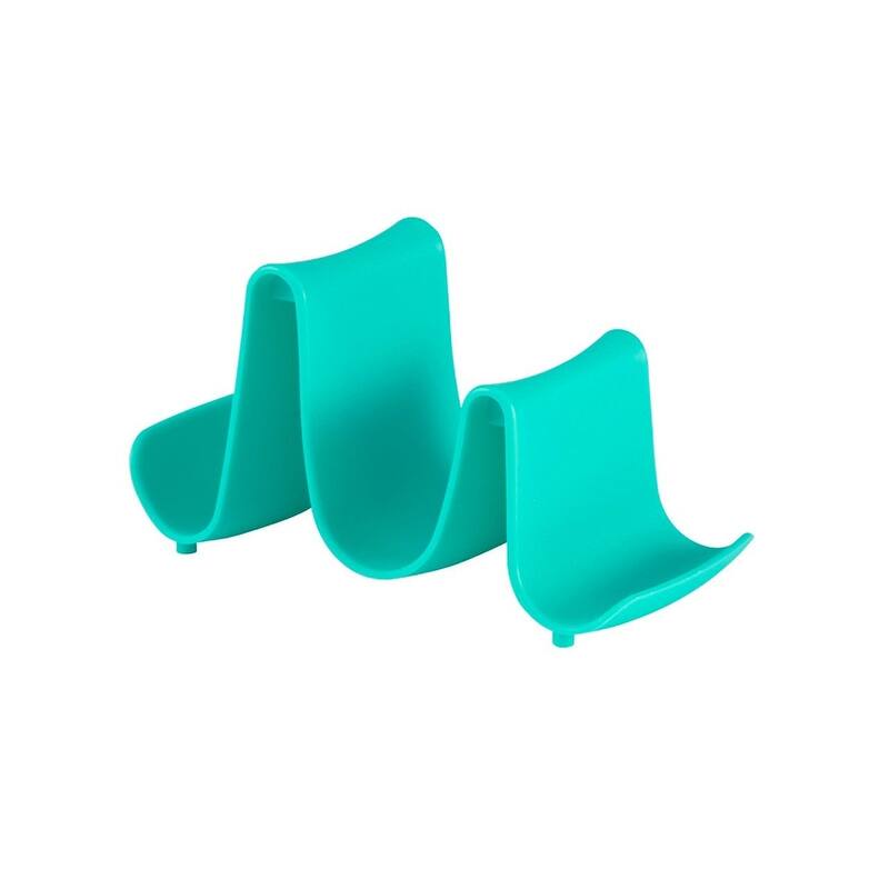 Hutzler Compact Pot Lid Stand and Spoon Rest, Space Saving Design - Turquoise