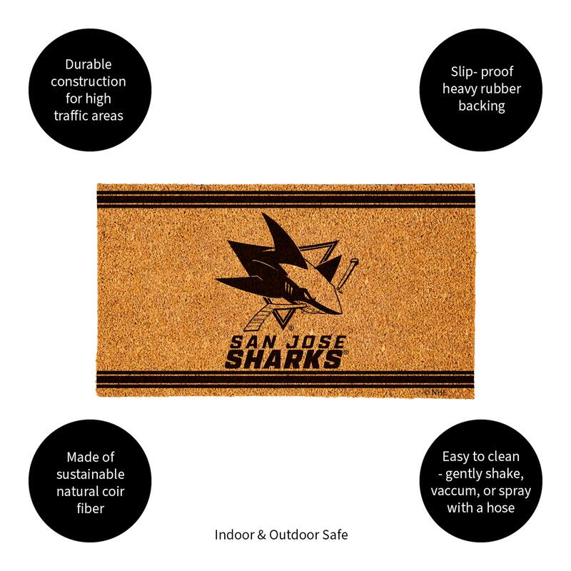 28 in. x 16 in. San Jose Sharks, Coir Mat