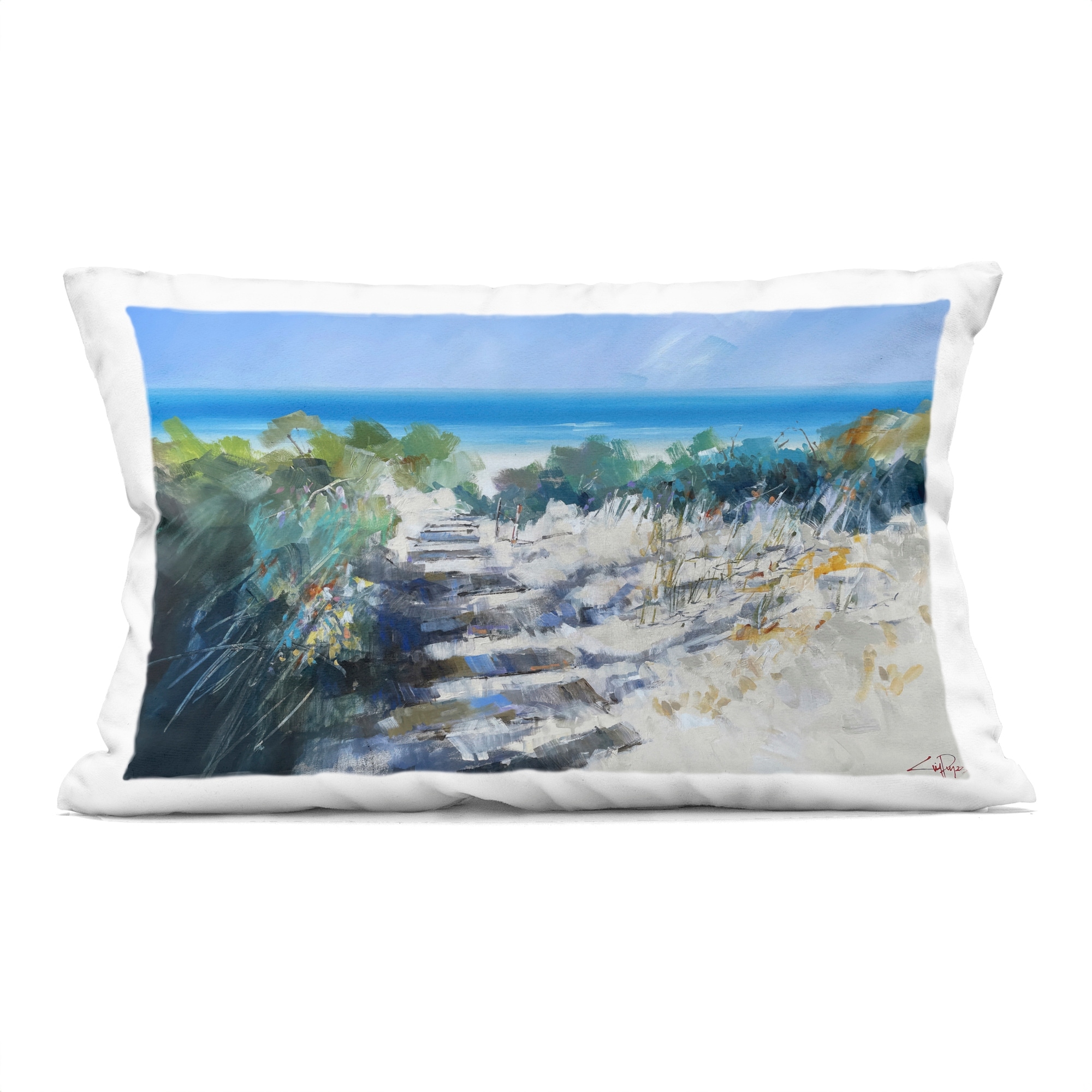 Stupell Beach Steps in Robe Decorative Printed Throw Pillow Design by Craig Trewin Penny