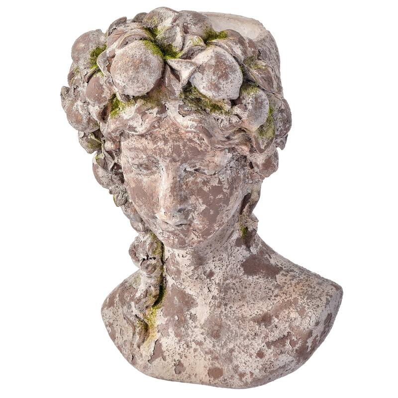 10.5" Resin Mossed Lady Bust Planter