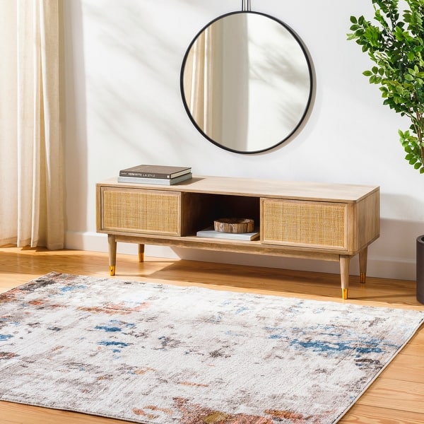 slide 2 of 7, Livabliss Pertek Distressed Abstract Area Rug Rectangle - 2' x 2' 11"