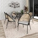 preview thumbnail 15 of 54, Urbane Modern Stylish Dining Chair with Vinyl Fabric Seat and Wicker Back for Dining Room & Kitchen, Set of 4